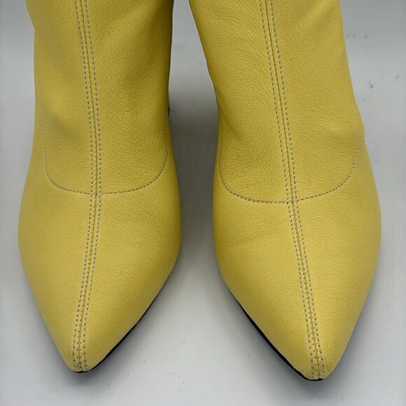 NIB Anine Bing Chloe Leather Ankle Boots Popcorn Yellow Size 37/ US 7 - Picture 4 of 16